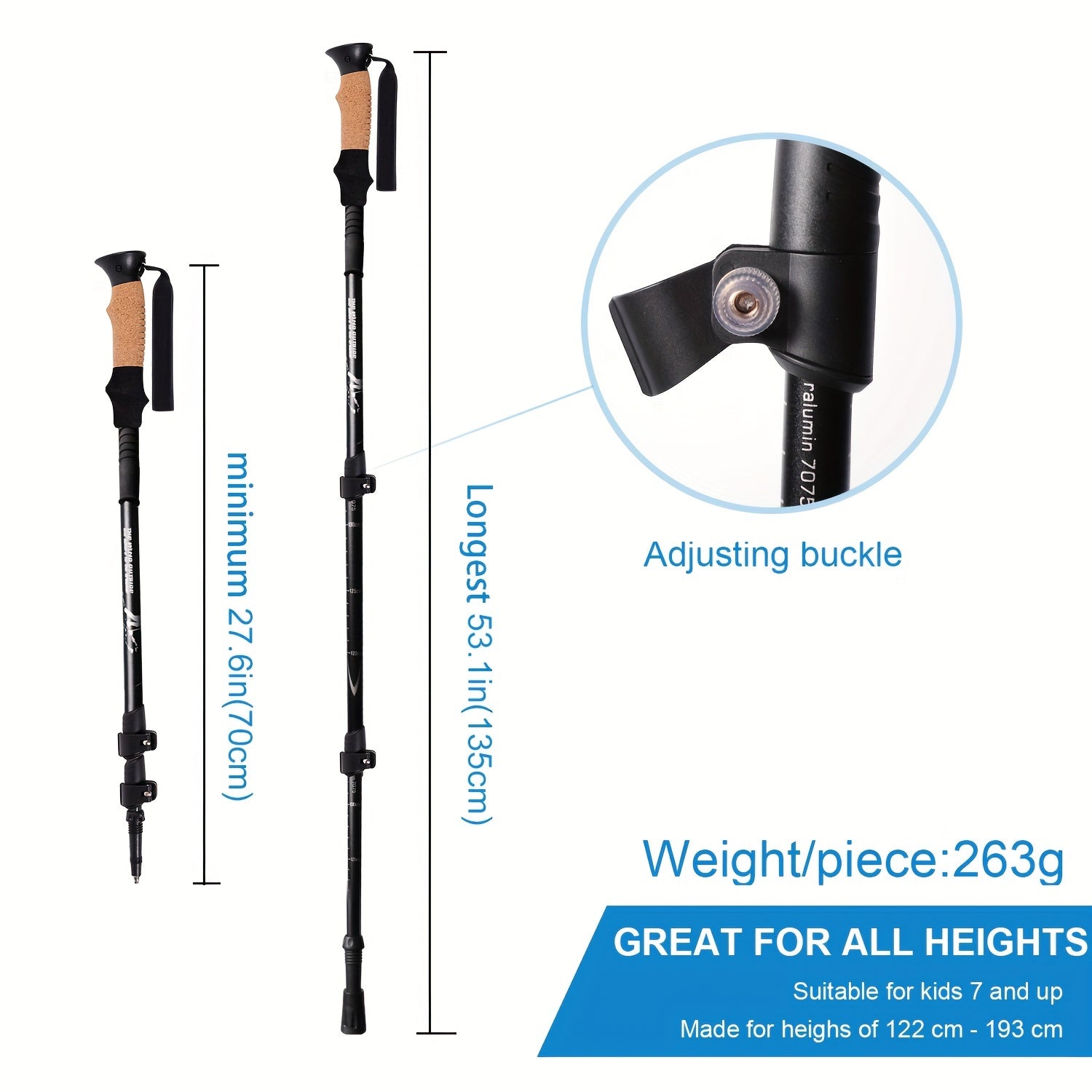 2pcs Aluminum Trekking Poles for Outdoor Activities