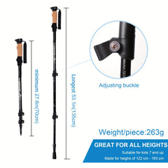 2pcs Aluminum Trekking Poles for Outdoor Activities