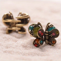 Vintage Rhinestone Hair Clip, Butterfly Shape, Small Claw Clip for Women