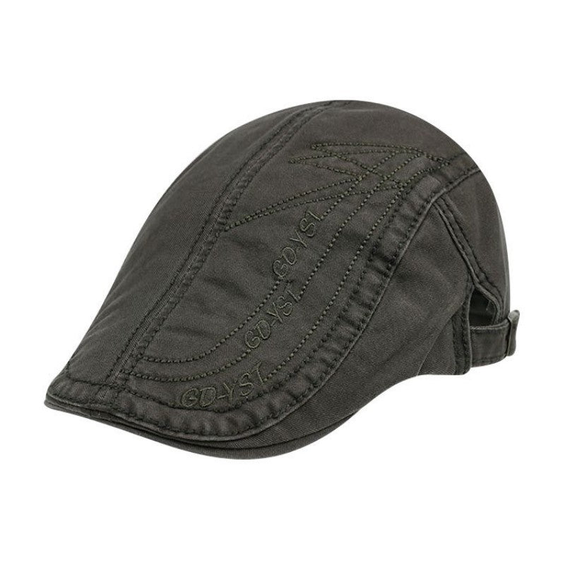 Men's Cotton Embroidered Letters Beret Hat Spring Autumn Adjustable Cap