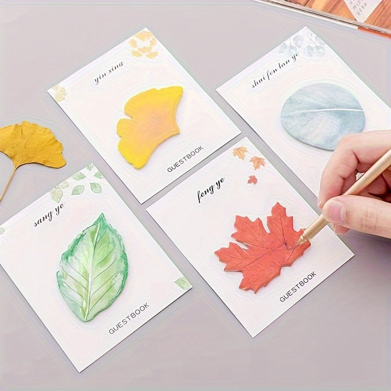 Fresh Leaf Sticky Notes, Tearable Notepad, N Times Sticky Mes