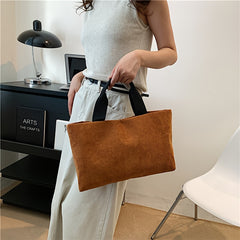 Stylish Solid Tote Bag Retro Style Casual Handbag
