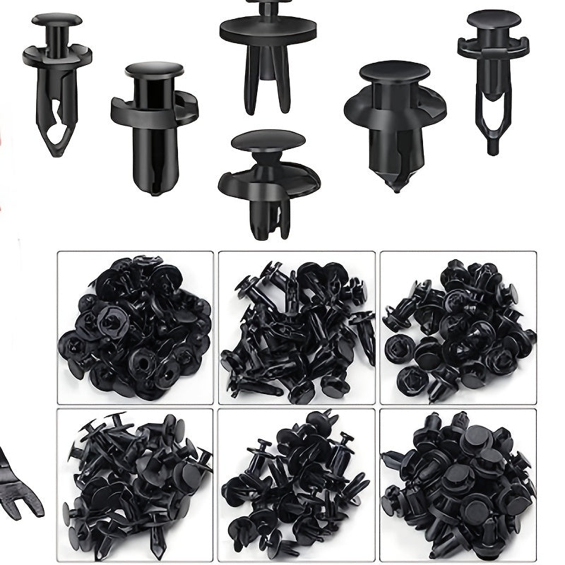 125pcs Nylon Bumper Push Fasteners + Removal Tool