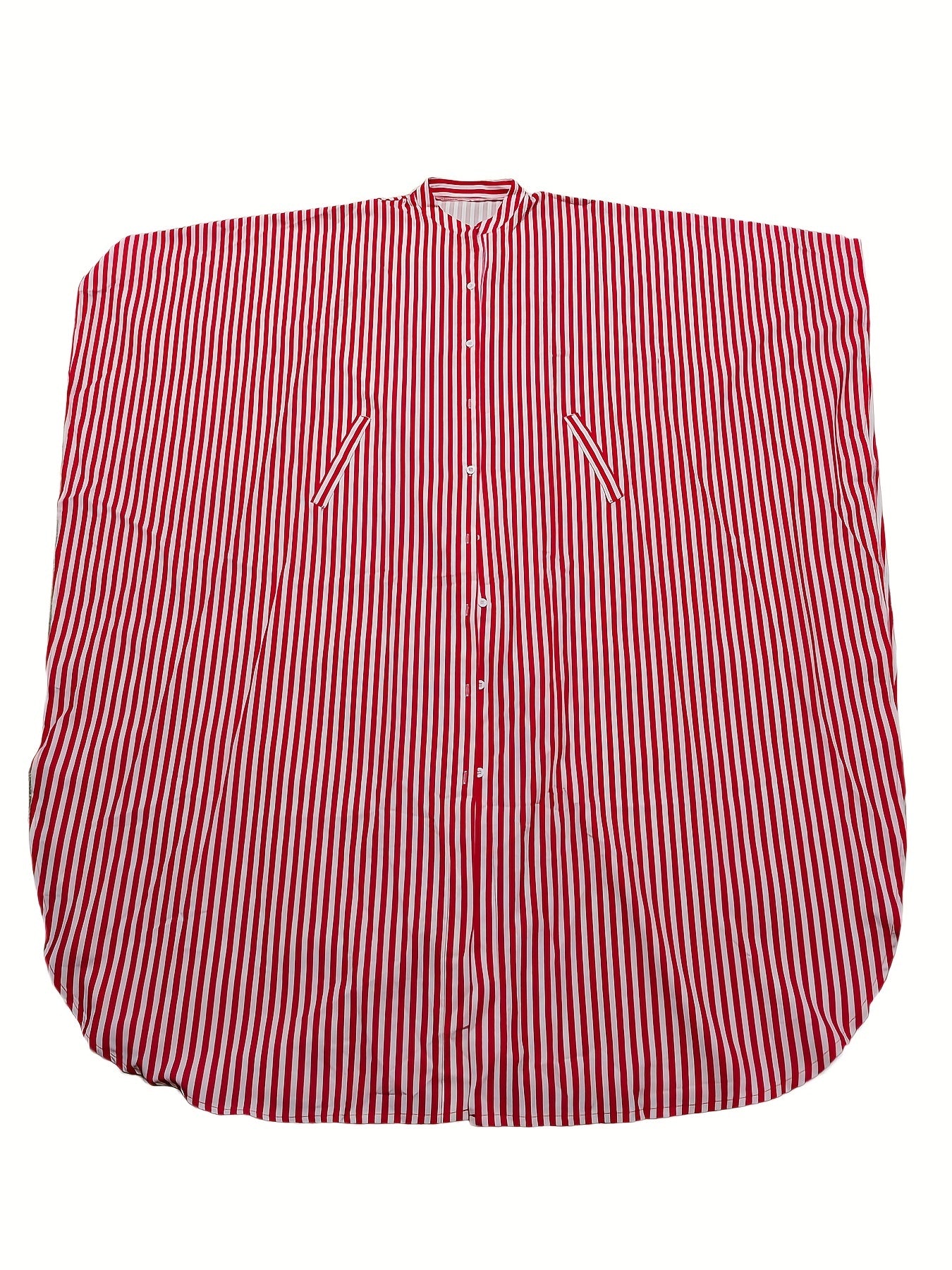  Stripe Print Maxi Shirt Dress