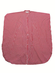  Stripe Print Maxi Shirt Dress