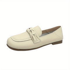 Women's Ruched Decor Flat Loafers Slip On Low Round Toe Non slip Comfy Shoes