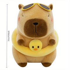 Capybara Plush Toy with Swim Ring & Glasses - Summer Fun Gift