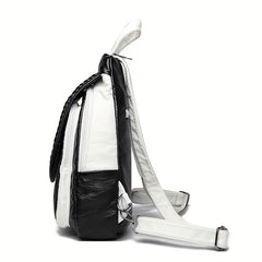 Quilted Large Capacity Backpack Soft PU Leather Lightweight School Bag