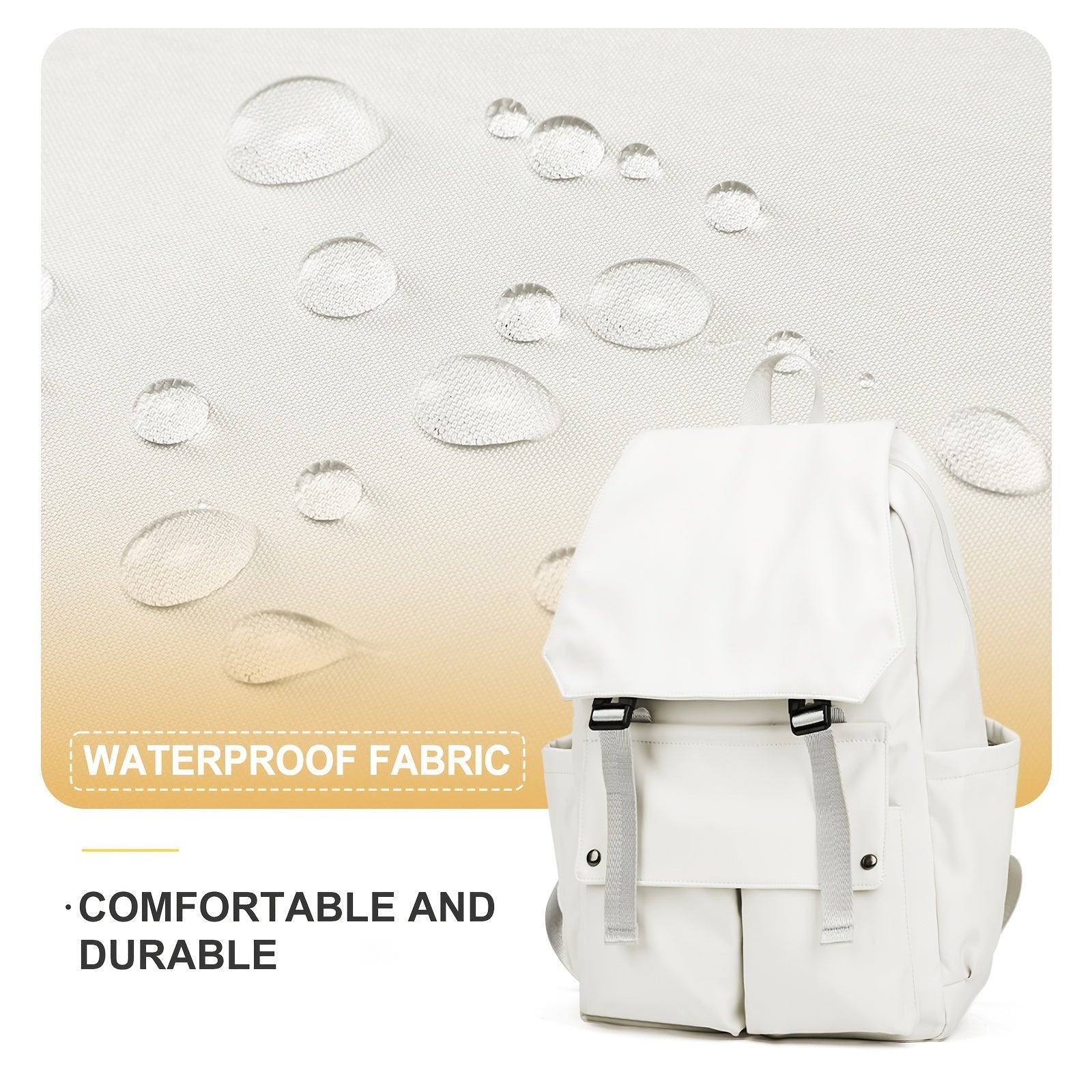 Casual Solid Backpack Minimalist Storage Travel Bag Flap School Bag