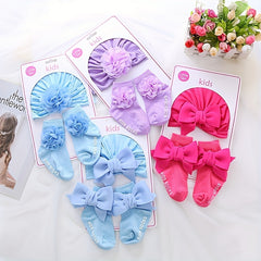 0-3 Year Old Baby Flower Bow Knot Princess Hat & Socks Set