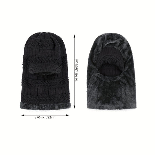 Winter Knitted Balaclava Beanie Hat Warm Ski Mask Windproof Hood Fleece Headwear