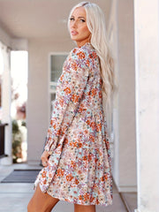  Ditsy Floral Print Boho Dress