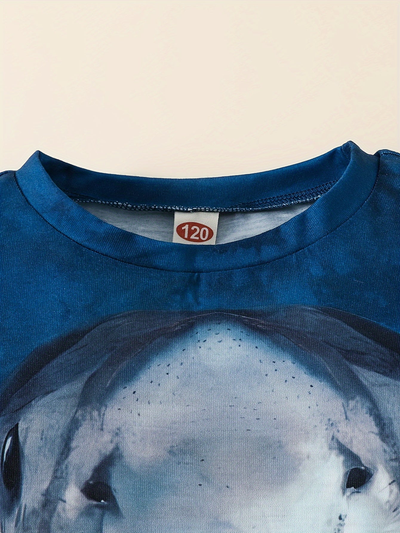 Shark Print Boys T-shirt Short Sleeve Crew Neck Summer Casual Kids