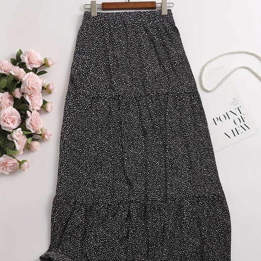  Paisley Print High Rise A-line Maxi Skirt