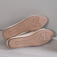 Women's Rhinestone Buckle Ballet Flats Slip On Shoes