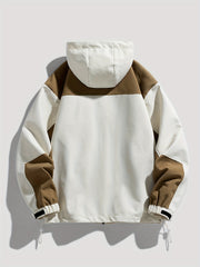Men's Pocket Windbreaker Hooded Jacket for Spring Fall