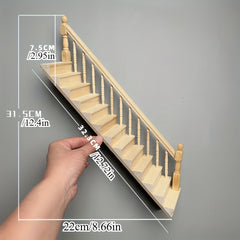 DIY 1:12 Dollhouse Model with Vintage Stairs & Handrails