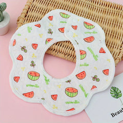 Newborn Saliva Towel Cartoon Printing Waterproof Layer Soft Absorbent Mouth Bib