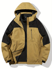 Men's Military Style Hooded Jacket Windproof Zip Up Coats