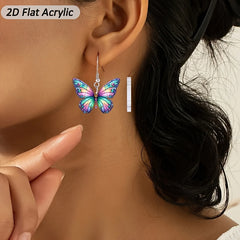 Butterfly Acrylic Earrings - Multicolor Lightweight Hypoallergenic