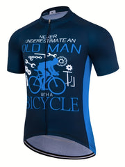 Men's Cycling Jersey Short Sleeve Breathable Bicycle Jersey With 3 Back Pockets