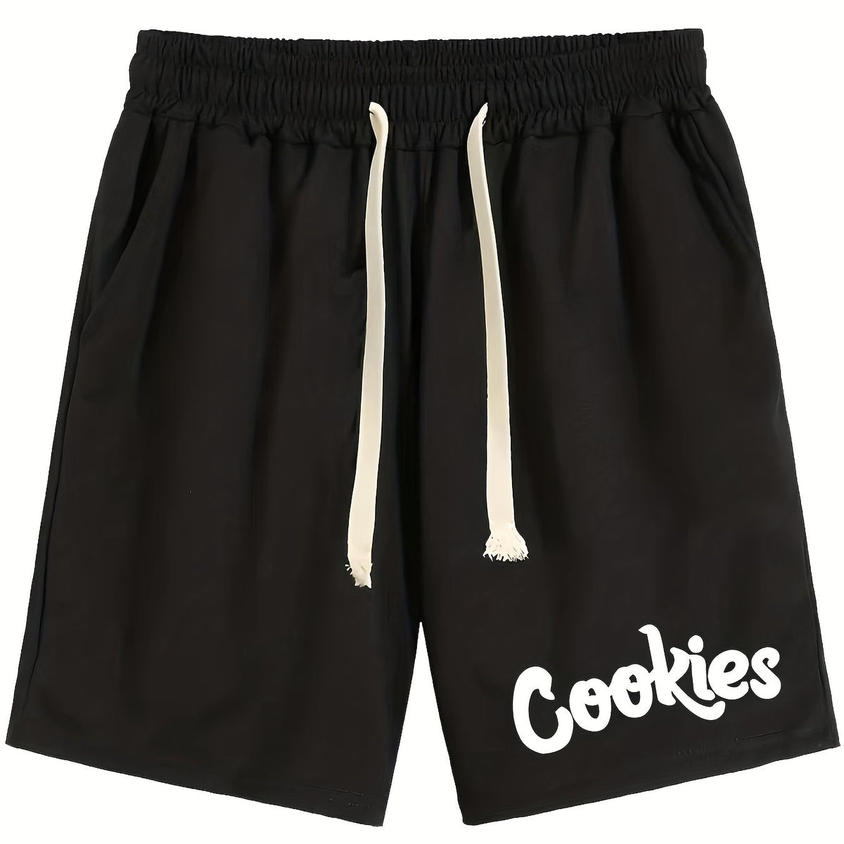 Cookies Letter Print Casual Drawstring Shorts Men's Summer Clothes