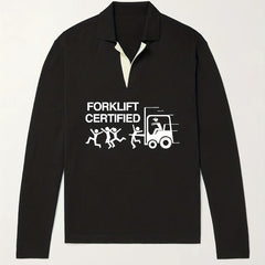 Funny Pattern Knit Polo Shirt Men's Casual Lapel Pullover Sweater