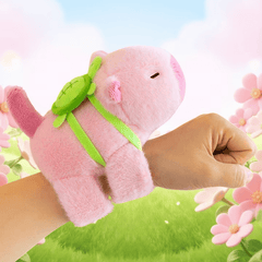 Pink Capybara Plush Toy Bracelet Soft Plush Material Interactive Kids Gift
