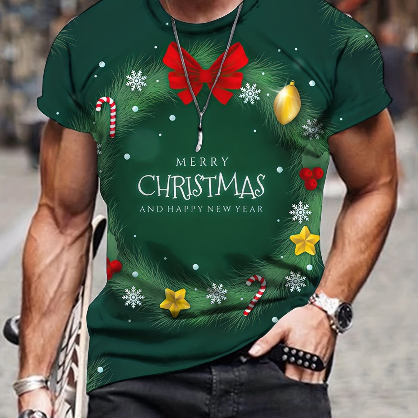 Christmas Style Pattern Men's T Shirt - Short Sleeve Top