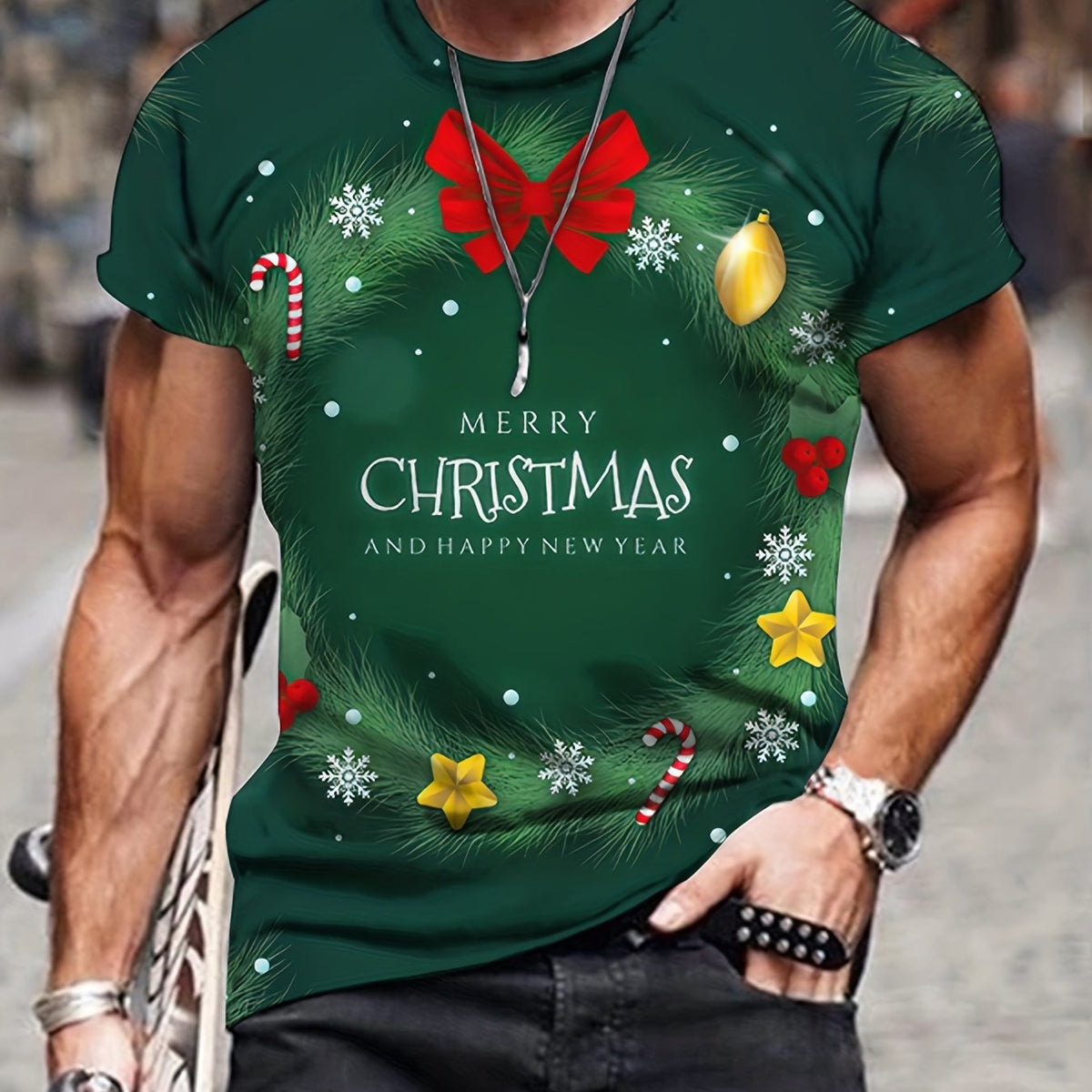 Christmas Style Pattern Men's T Shirt - Short Sleeve Top