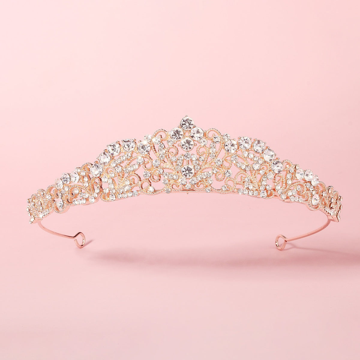Rose Golden Rhinestone Bridal Tiara Crown Princess Tiaras And Crowns