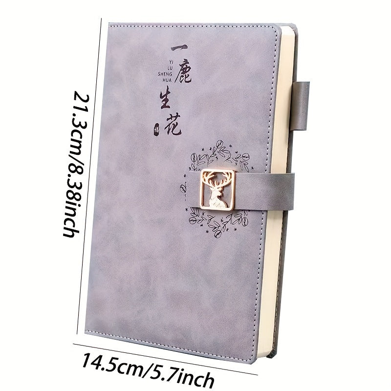 Chinese Deer & Flowers Notepad A5 160 Pages