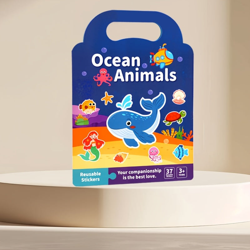 Reusable Sticker Books for Kids with Body Animals & Vehicles