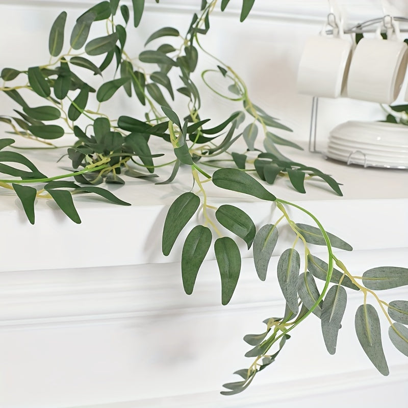 Stunning Willow Leaf Vine Hanging Garland for St Patrick's and Christmas Decor