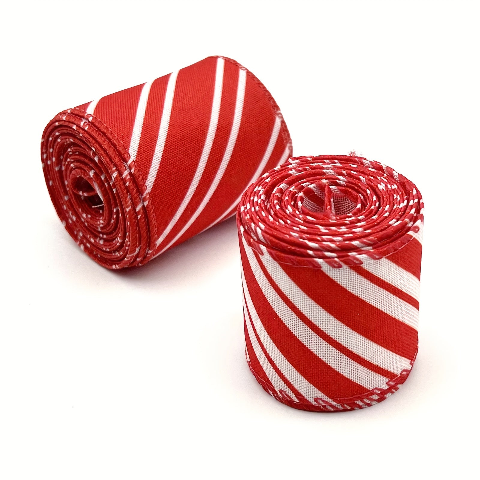 1pc 4 57 Meter Red Stripe Christmas Candy Stripes Wired Ribbons