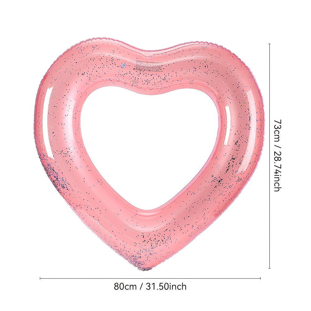 Thick PVC Adult Sequin Inflatable Ring for Couples - Summer Pool Accessory