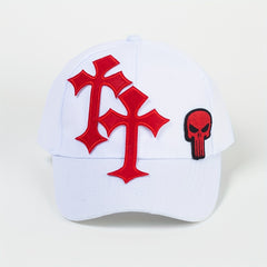 Gothic Skull Cross Patch Baseball Cap Y2K Hip Hop Baseball Cap Pink