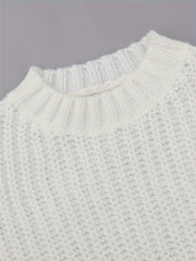  Solid Lantern Sleeve Knitted Pullover Jumper