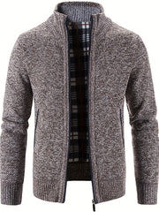 Men's Fleece Jacket Casual Comfortable Zip Up Cardigan