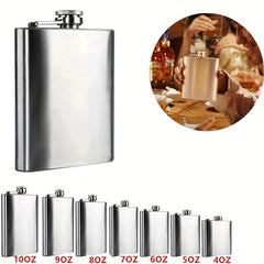 1pc Stainless Steel Hip Flask Alcohol Whiskey Liquor Pocket Flask