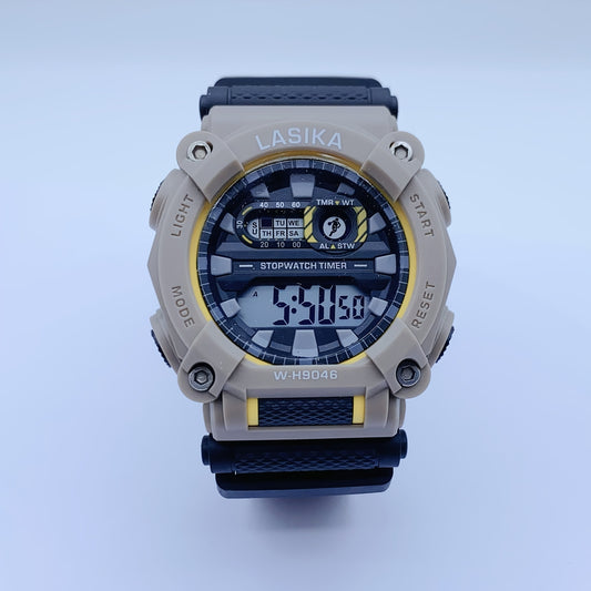 Youth Sport Watch Digital Display Alarm Stopwatch Yellow
