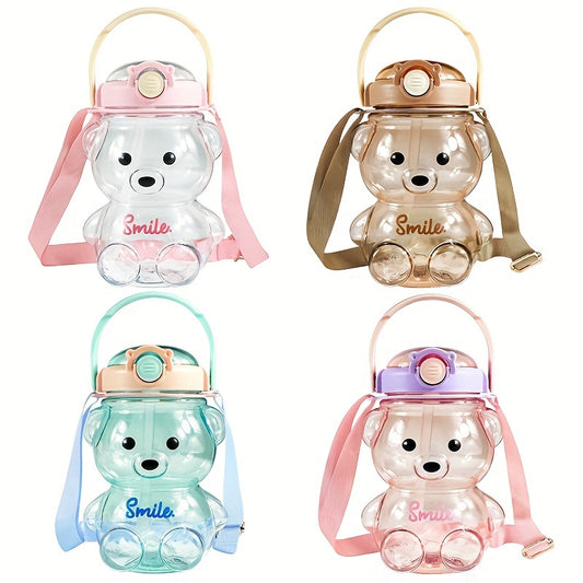 34oz Bear Handheld Water Cup For Kids With Straw