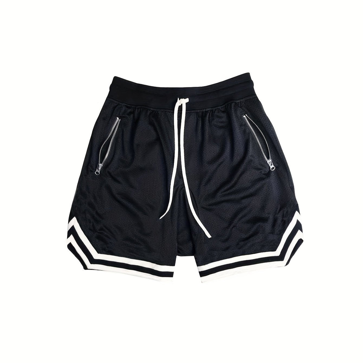 Men's Zip Pocket Drawstring Shorts Activewear Comfy Loose Block Shorts