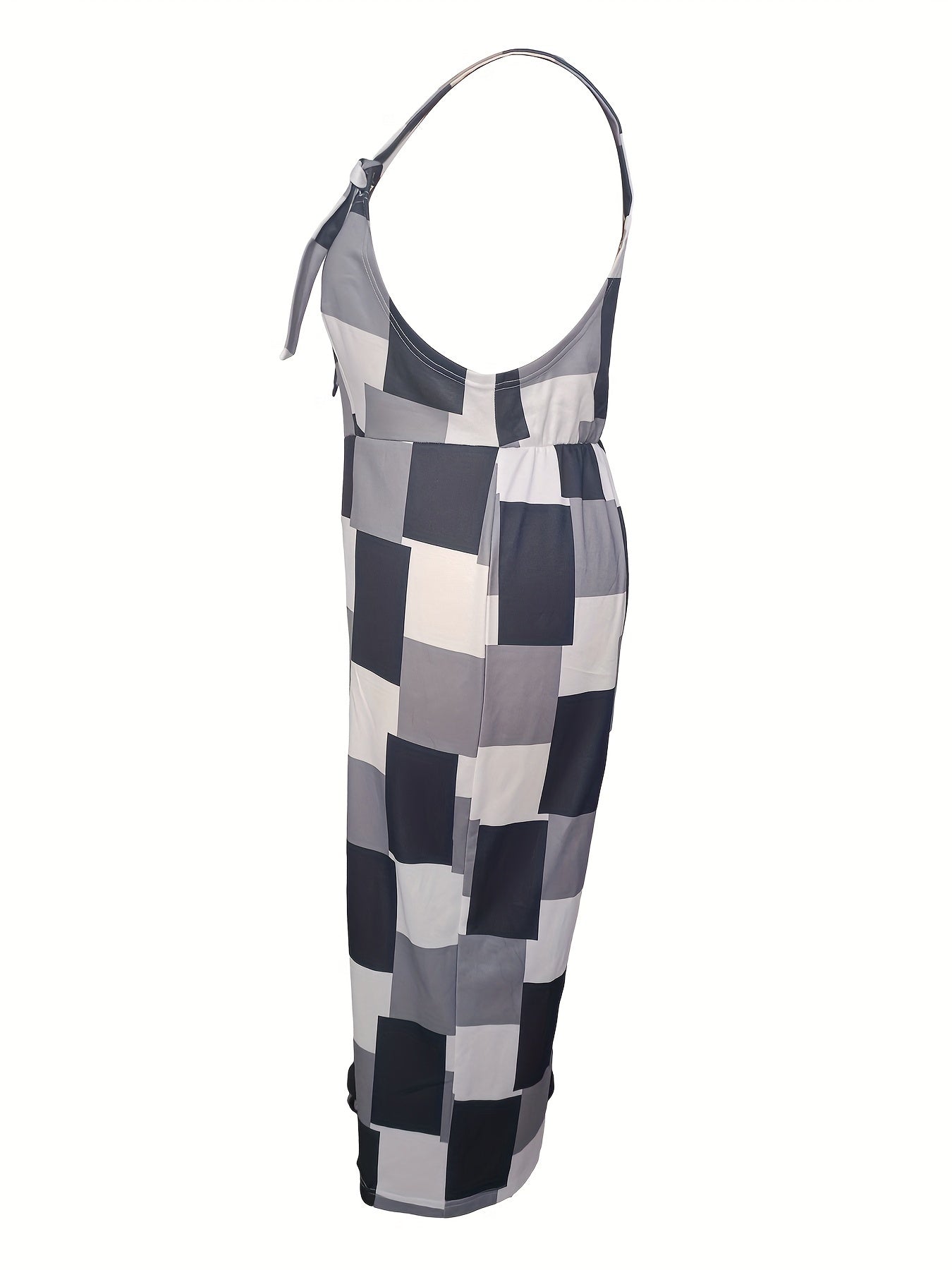  Colorblock Square Neck Wide Leg Jumpsuit
