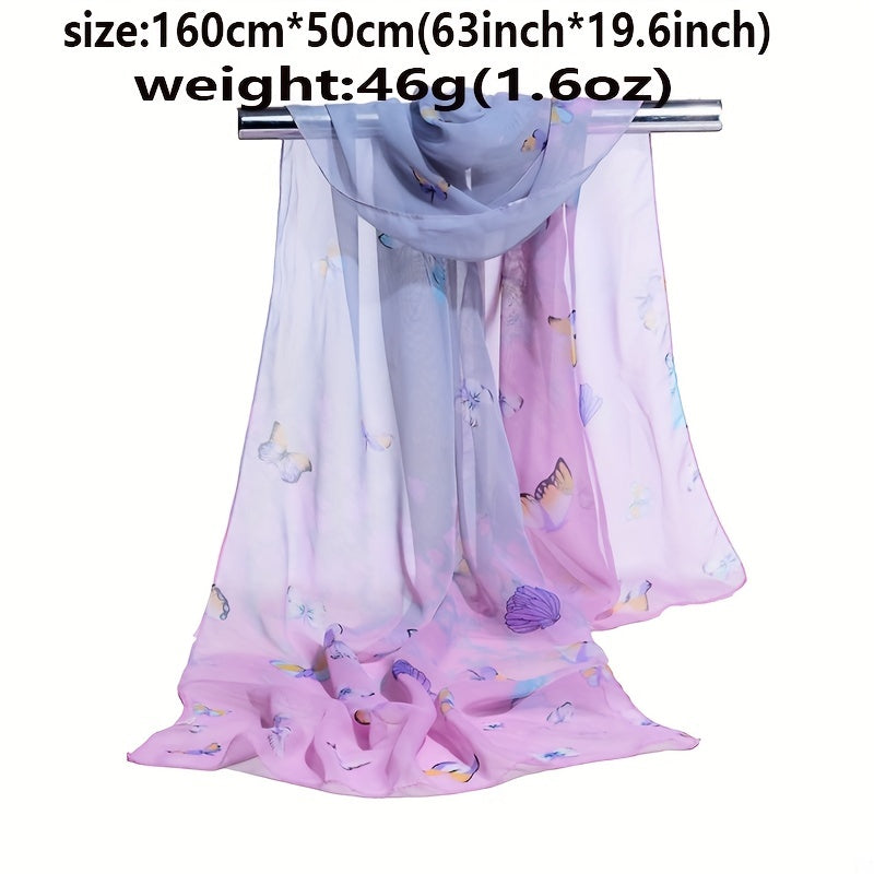 Dotted Gradient Thin Scarf Gauze Shawl Head Wrap Windproof Headscarf Hijab