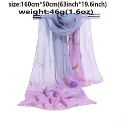 Dotted Gradient Thin Scarf Gauze Shawl Head Wrap Windproof Headscarf Hijab