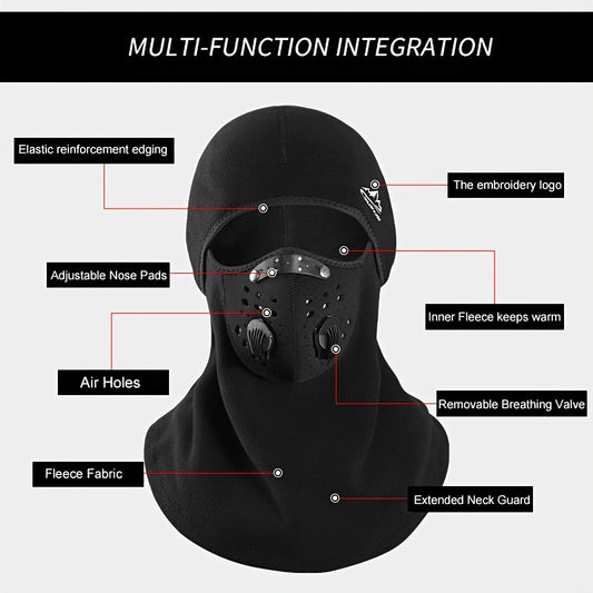 Winter Cycling Cap Ski Mask Fleece Thermal Keep Warm Windproof Cycling Face Mask
