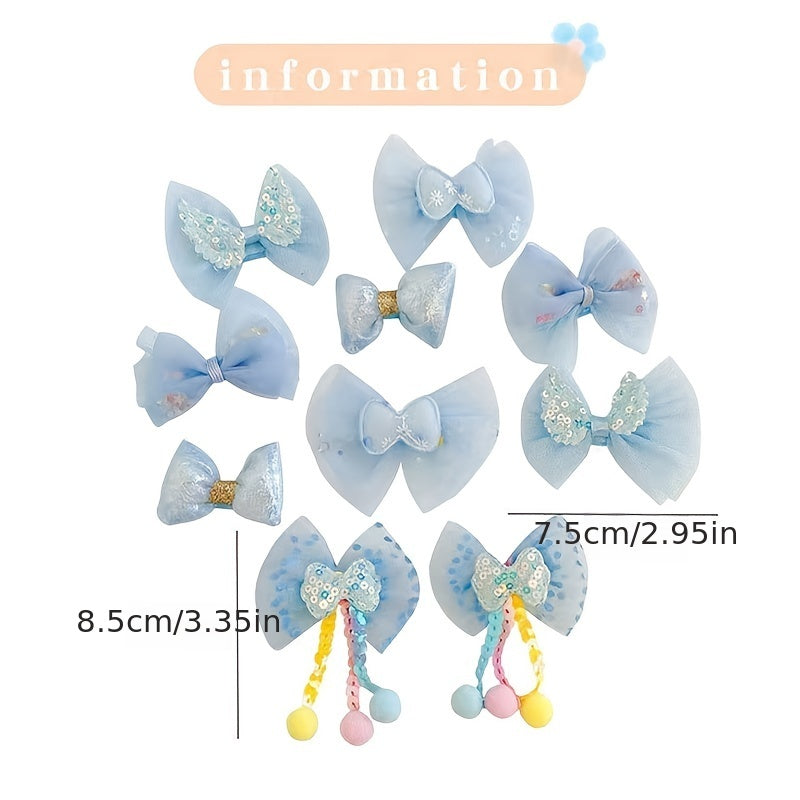 10pcs Princess Flower Hair Clips for Little Princess