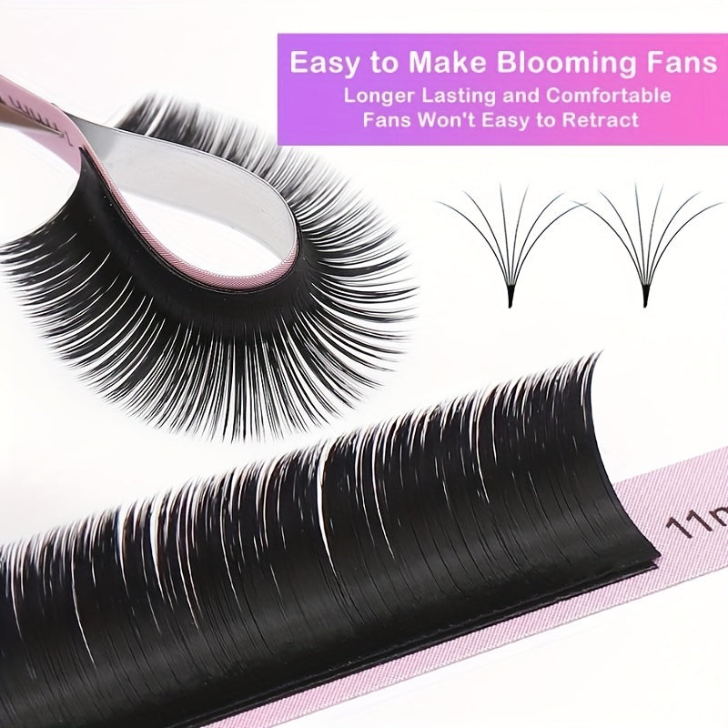 Self Fanning Auto Blooming Volume Lashes for C D Curl 8-16mm Mix