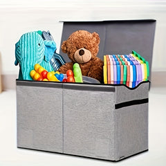 Large Collapsible Toy Storage Box With Lid - Sturdy Organizer for Kids